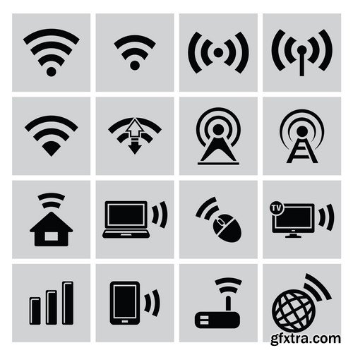 Stock Vectors - Wi-Fi, 25xEPS