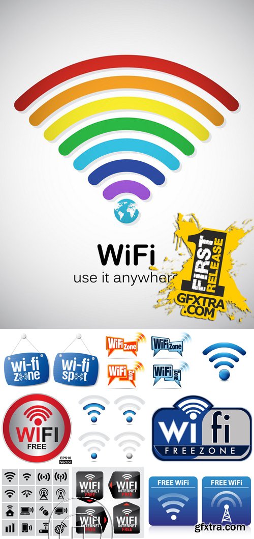 Stock Vectors - Wi-Fi, 25xEPS