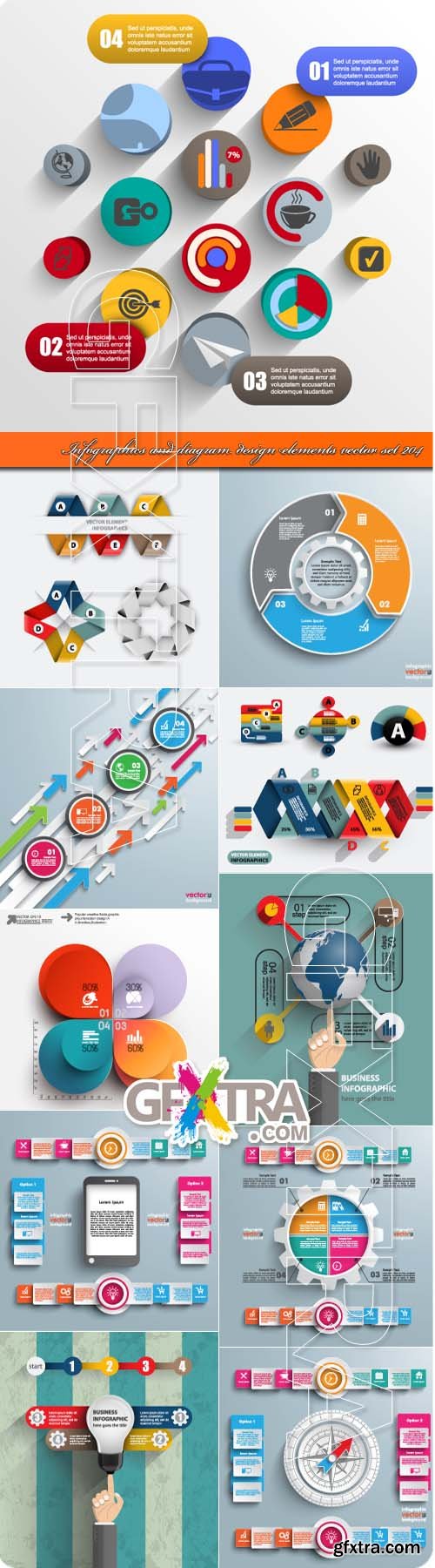 Infographics and diagram design elements vector set 204