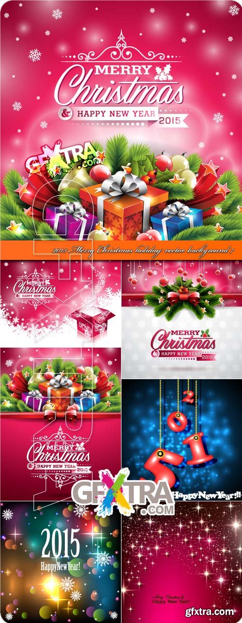 2015 Merry Christmas holiday vector background 7