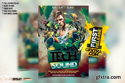 Tech Sound Flyer - Creativemarket 66665