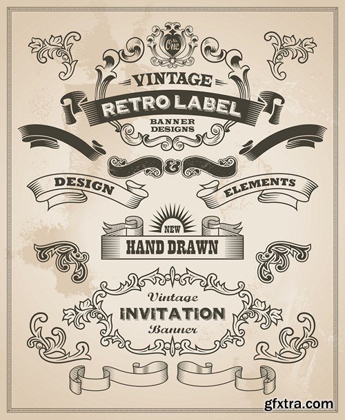 Retro Labels and Vintage Design, 25xEPS