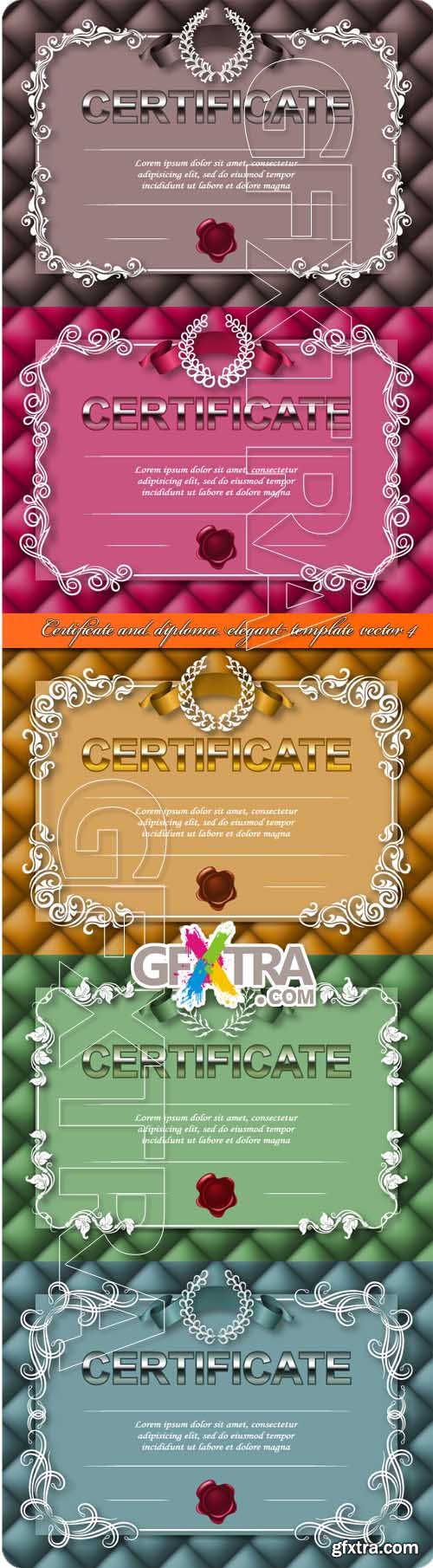 Certificate and diploma elegant template vector 4