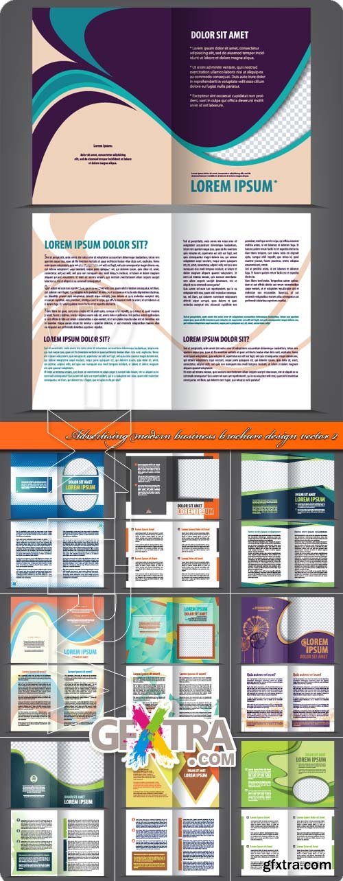 Advertising modern business brochure design vector 2