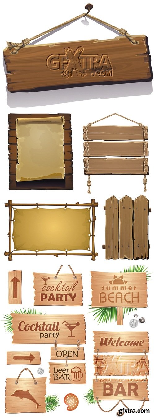 Vintage Wooden Boards Vector