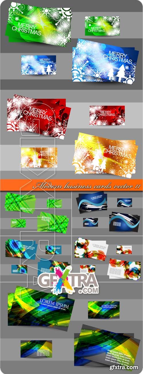 Modern business cards vector 11