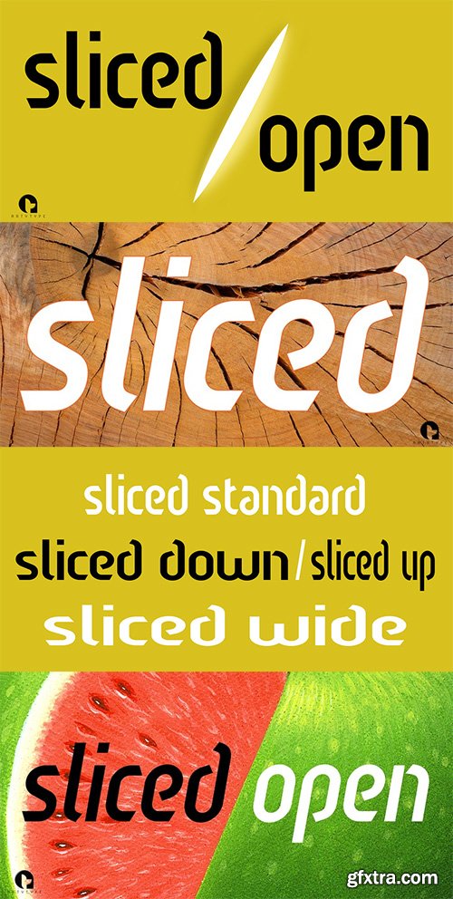 Sliced Open Font Family - 7 Fonts 203$