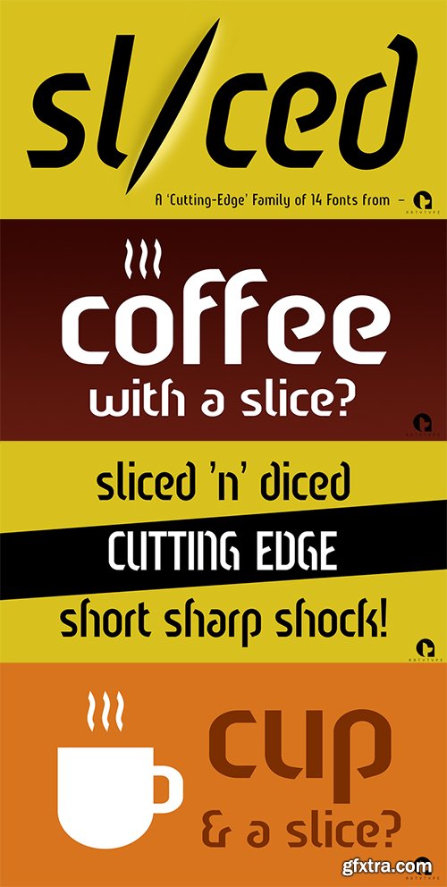 Sliced Open Font Family - 7 Fonts 203$