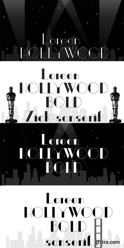 Loreen Hollywood Font Family - 17 Fonts 323$