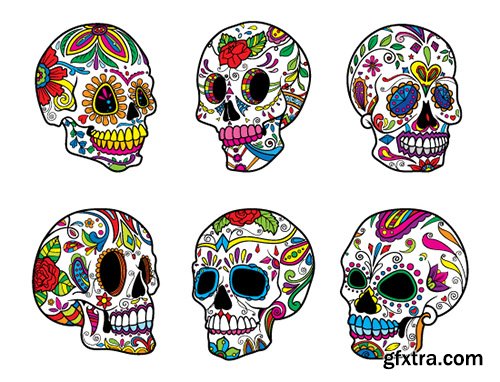 The Sugar Skulls Giga Vector Set: 248 Stunning Vectors