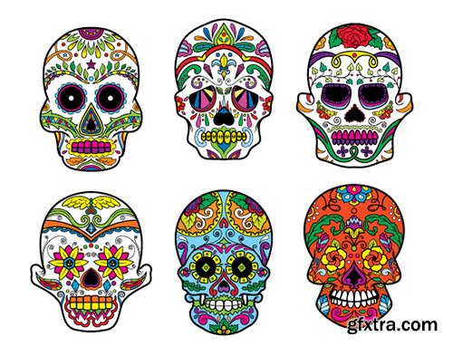 The Sugar Skulls Giga Vector Set: 248 Stunning Vectors