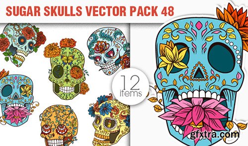 The Sugar Skulls Giga Vector Set: 248 Stunning Vectors