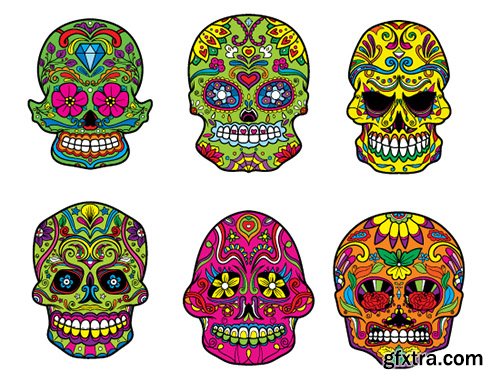 The Sugar Skulls Giga Vector Set: 248 Stunning Vectors