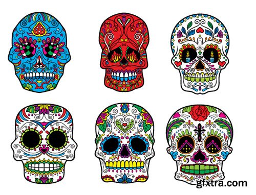 The Sugar Skulls Giga Vector Set: 248 Stunning Vectors