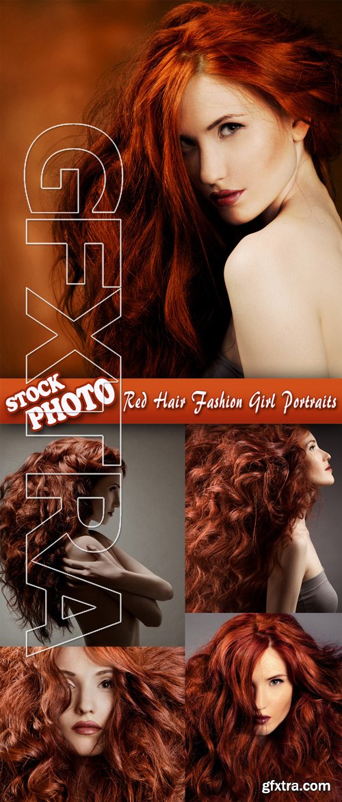 Stock Photo - Red Hair Fashion Girl Portraits