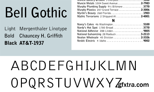 Bell Gothic Font Family - 3 Fonts for $78