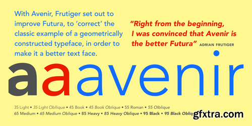 Avenir Font Family - 12 Fonts for $278