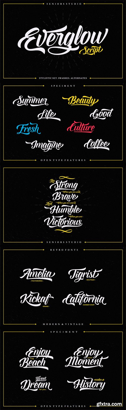 Everglow Script Font for $22