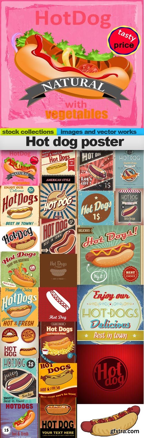 Hot dog poster, 25 x EPS » GFxtra