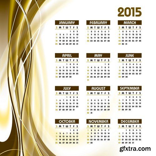 Stock Vectors - Calendar 2015 2, 25xEPS