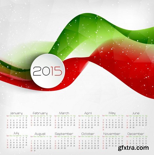 Stock Vectors - Calendar 2015 2, 25xEPS