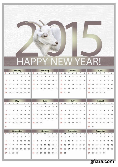 Stock Vectors - Calendar 2015 2, 25xEPS