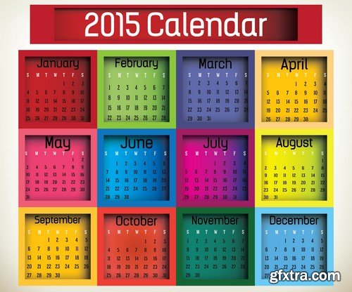 Stock Vectors - Calendar 2015 2, 25xEPS