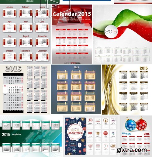 Stock Vectors - Calendar 2015 2, 25xEPS