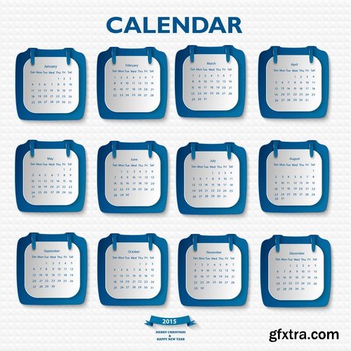 Stock Vectors - Calendar 2015 2, 25xEPS