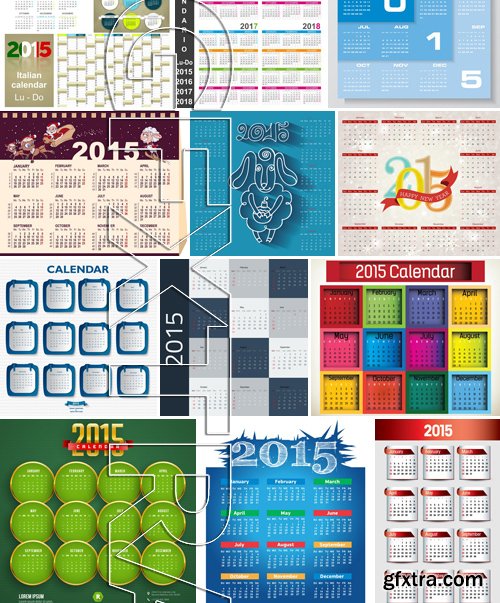 Stock Vectors - Calendar 2015 2, 25xEPS