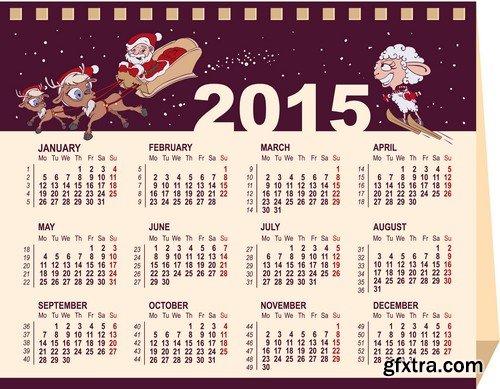 Stock Vectors - Calendar 2015 2, 25xEPS