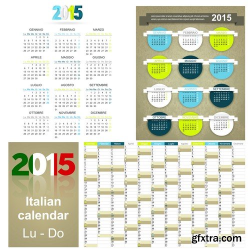 Stock Vectors - Calendar 2015 2, 25xEPS