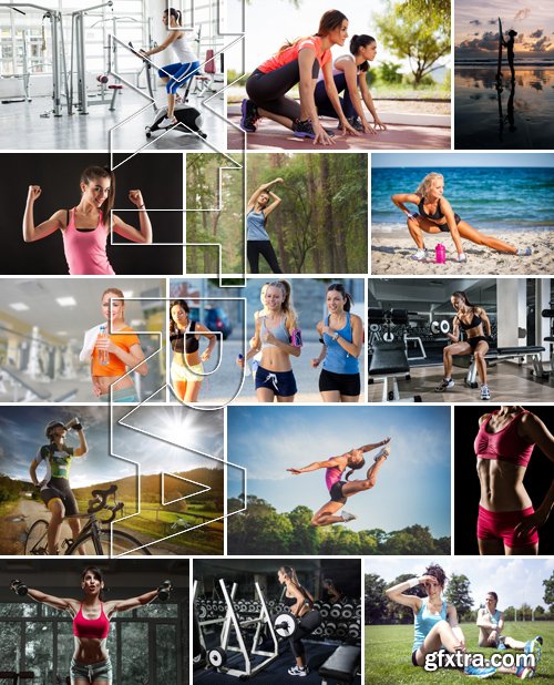 Stock Photos - Sporty girls, 25xEPS