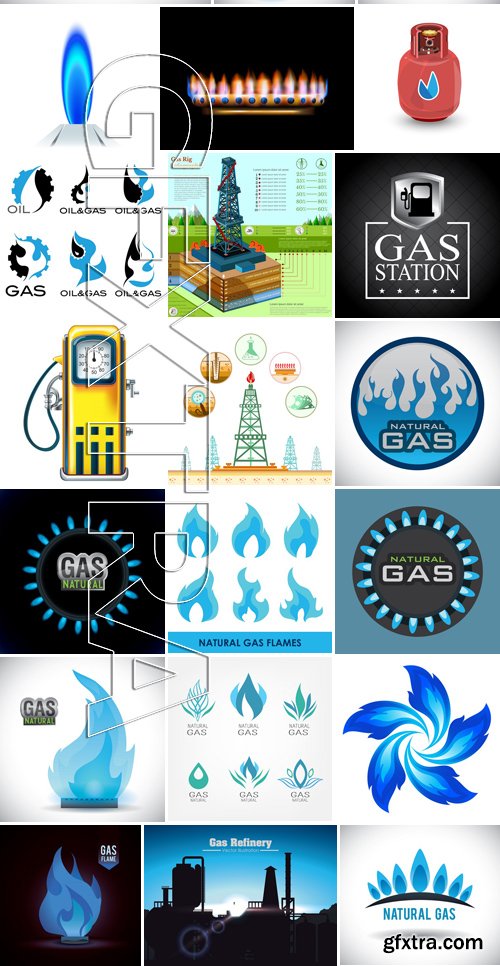 Stock Vectors - Gas Industry 2, 25xEPS