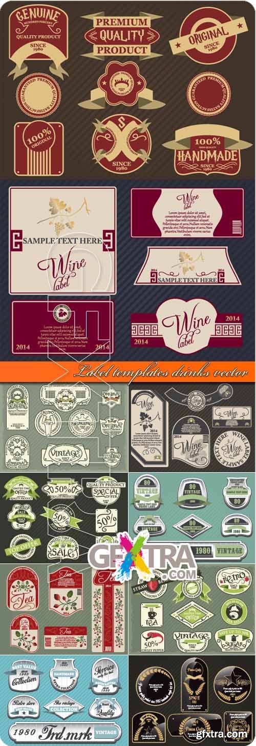 Label templates drinks vector