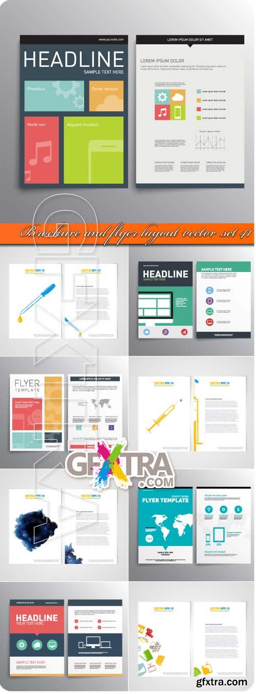 Brochure and flyer layout vector set 41