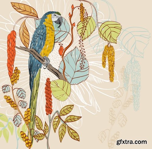 Collection of various birds vector image 25 Eps