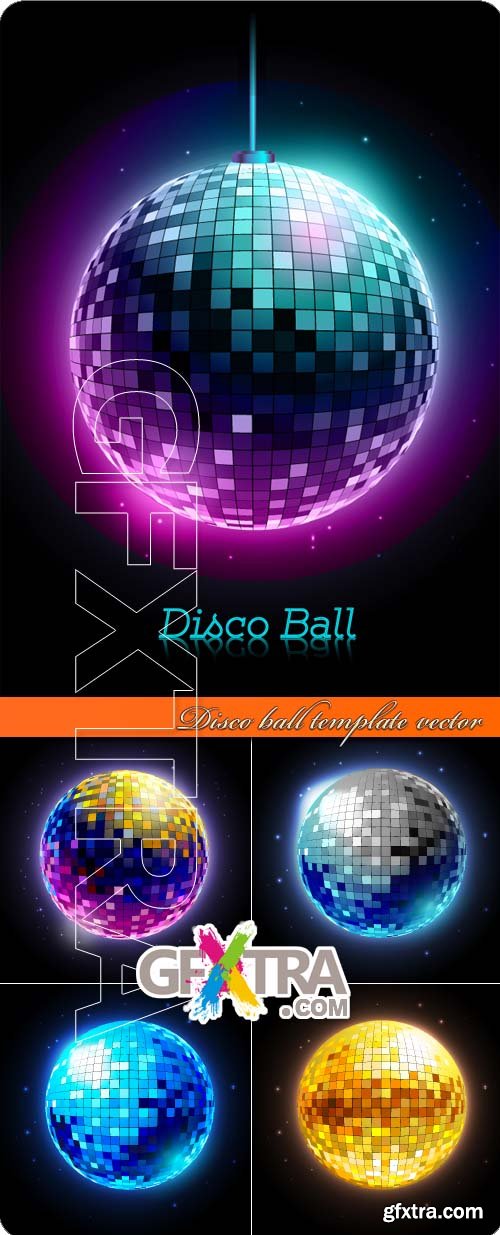 Disco ball template vector