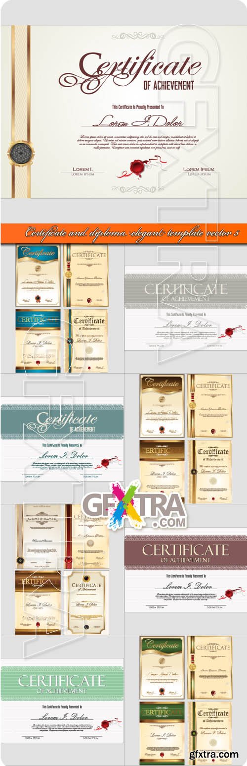 Certificate and diploma elegant template vector 5