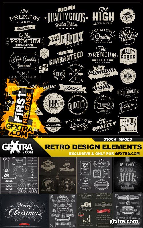 Retro Design Elements - 25 Vector