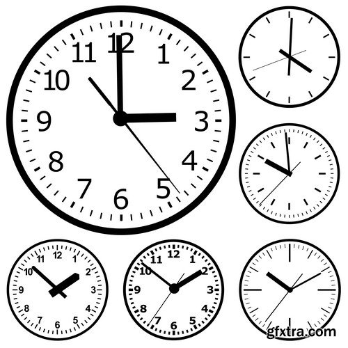 Stock Vectors - Alarm clock, Time, watch 4, 25xEPS