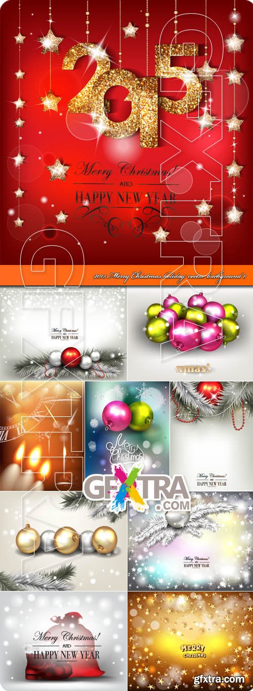 2015 Merry Christmas holiday vector background 8