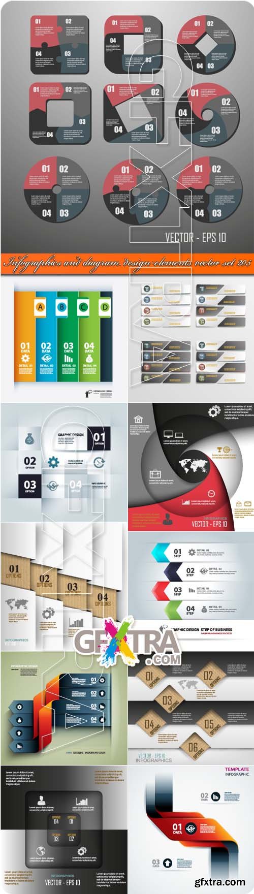 Infographics and diagram design elements vector set 205