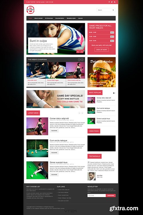 VTem - VT Billiard v1.0 - Template For Joomla 2.5 & 3.x