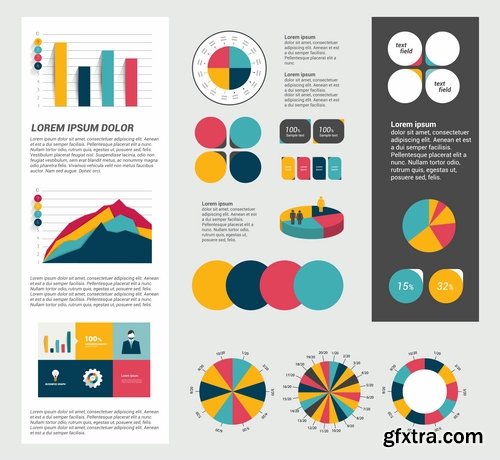 Collection of elements of infographics vector image 25 Eps