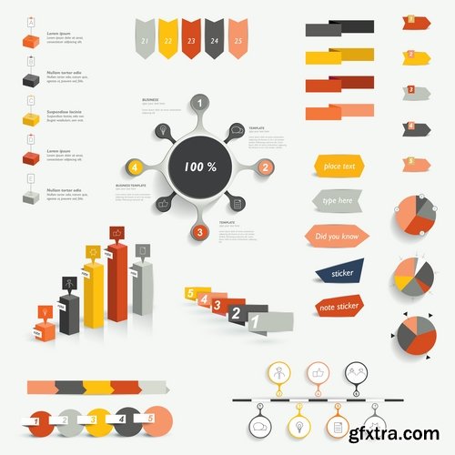 Collection of elements of infographics vector image 25 Eps