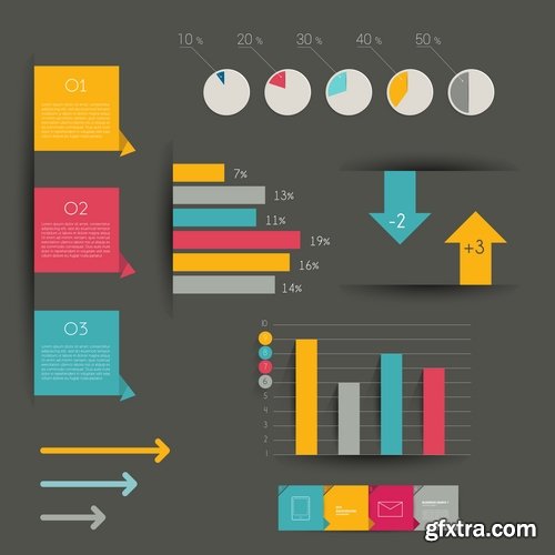 Collection of elements of infographics vector image 25 Eps