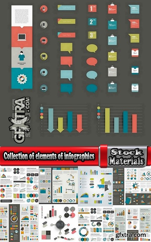 Collection of elements of infographics vector image 25 Eps