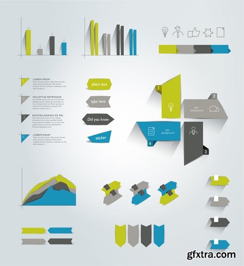 Collection of elements of infographics vector image 25 Eps