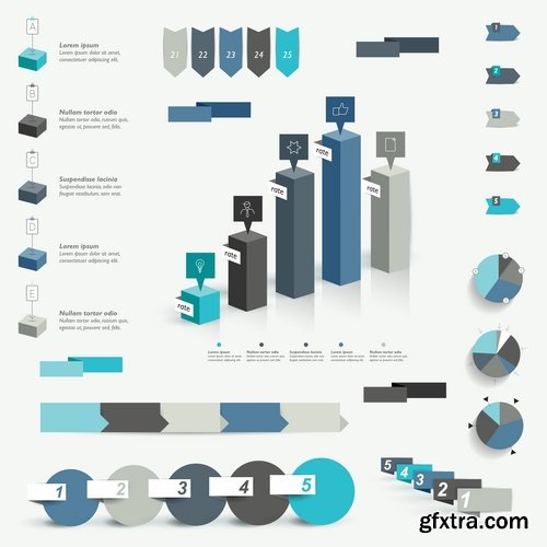 Collection of elements of infographics vector image 25 Eps